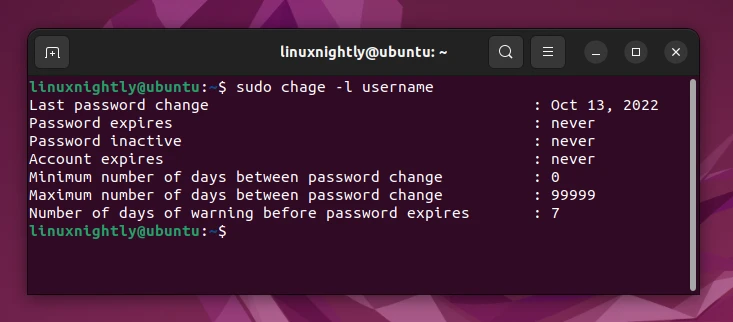 View password user information
