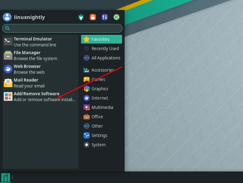 Opening Add/Software from Manjaro menu