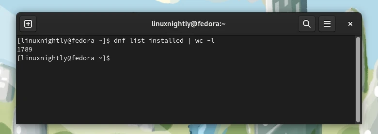 Listing the number of installed packages