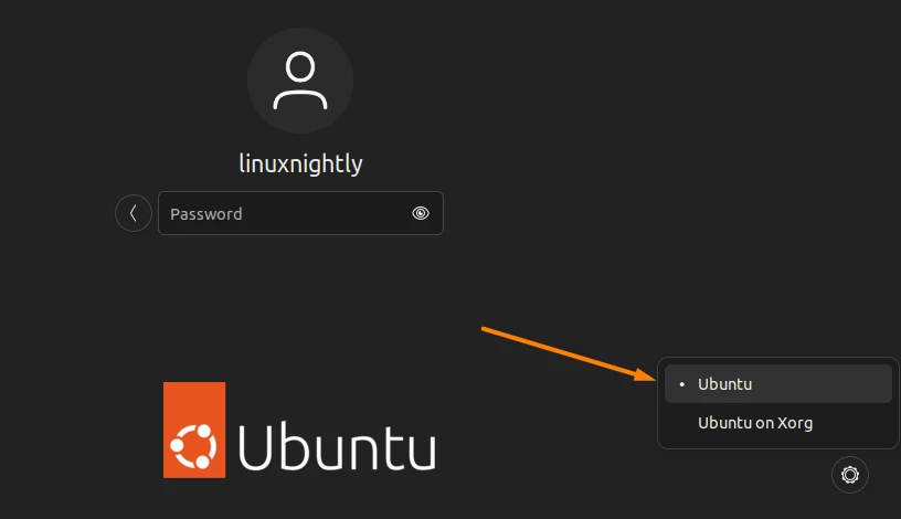 Selecting display manager on Ubuntu login screen