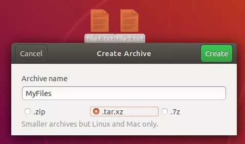 Choosing tar option with xz compression
