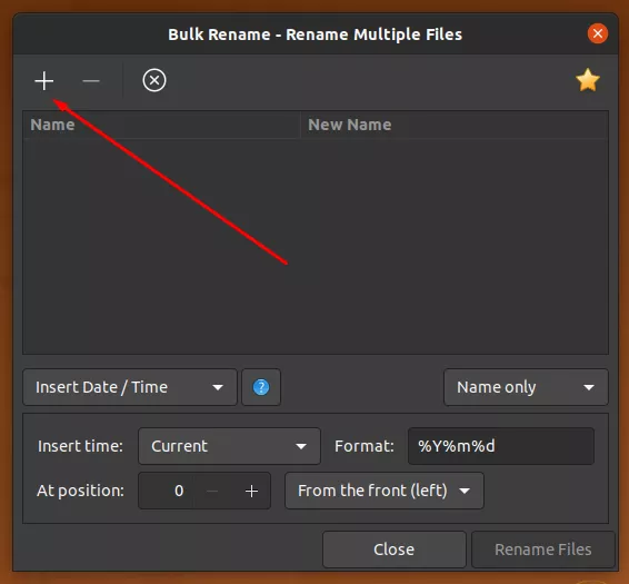 Adding a list of files to the Bulk Rename application