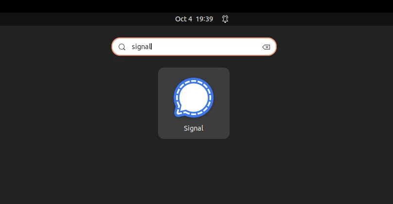 Open Signal from the Activities menu in Ubuntu