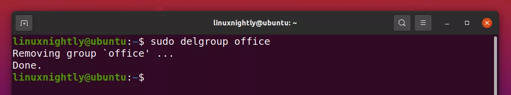 Deleting a group from the Linux system