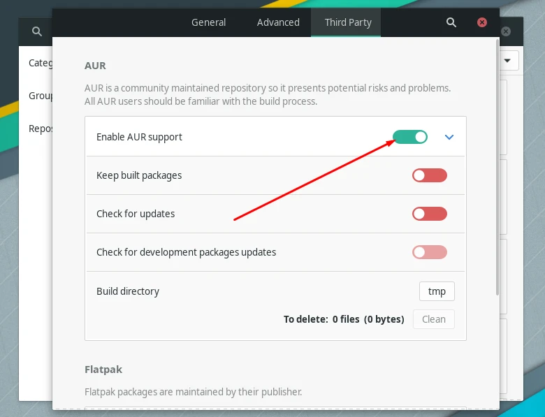 Enabling AUR support