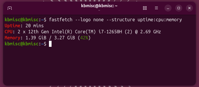 Viewing individual system specs with Fastfetch