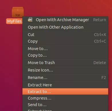 Extracting the contents of a tar archive via GUI