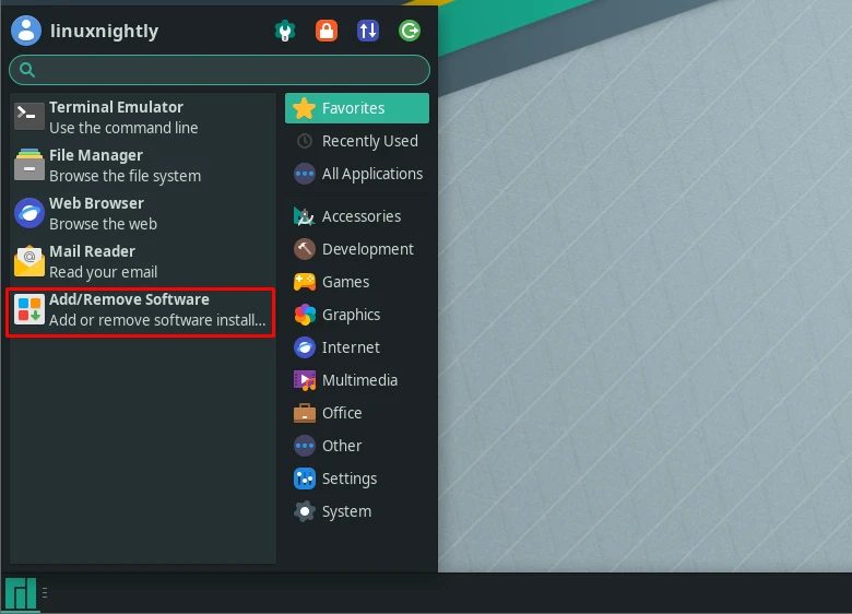 Opening Package Manager through Menu