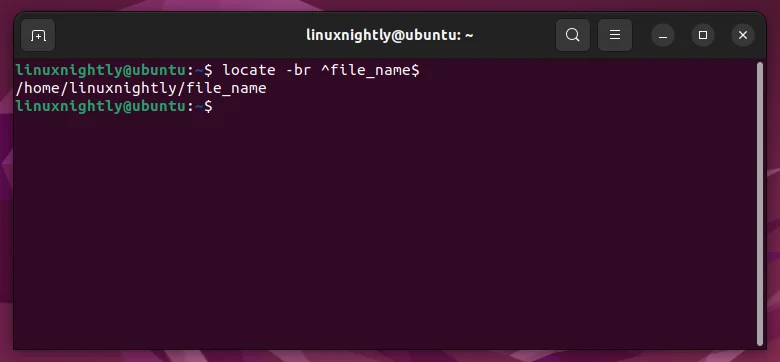 Searching for an exact file name using locate