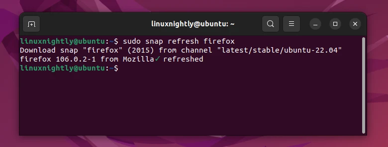 Updating a snap package manually