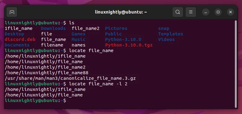 Showing less output with locate