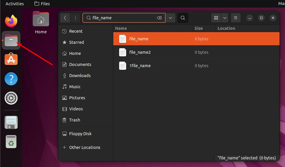 Searching for a file on Linux via GUI
