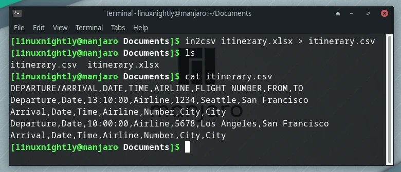 Converting xlsx file to csv format using csvkit